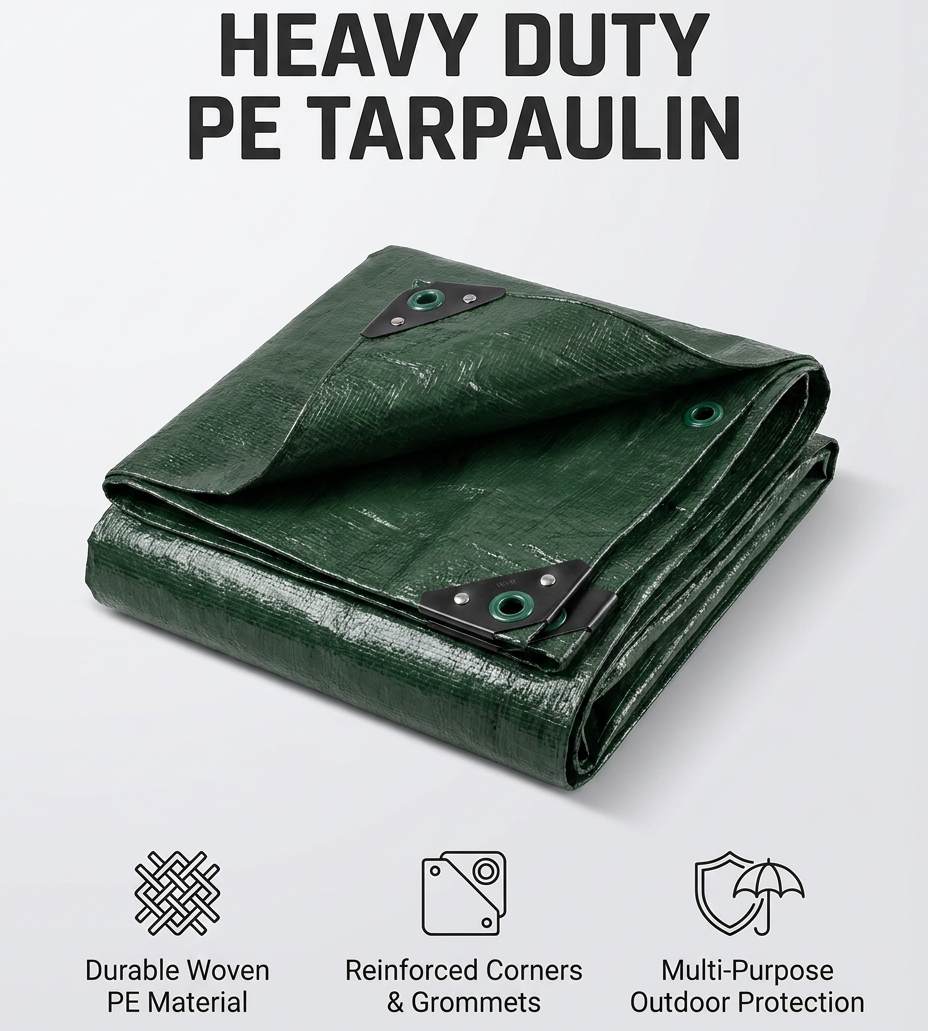 Nagy teherbírású, többcélú vízálló, szélálló, UV-álló PE ponyva