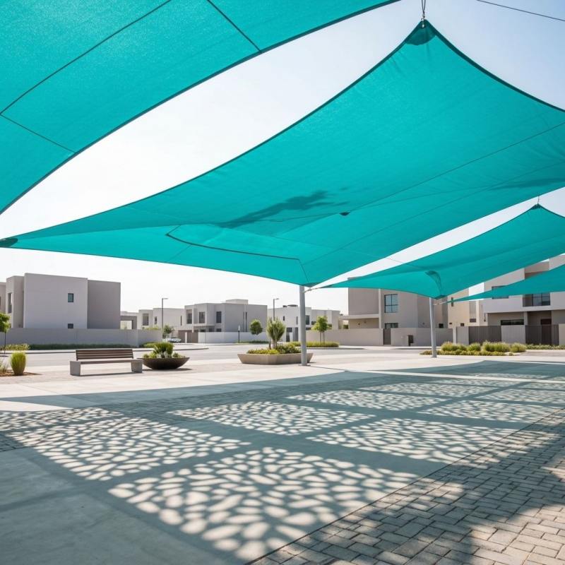 Shade Sail 100% Virgin HDPE UV Block áteresztő hálós napellenző